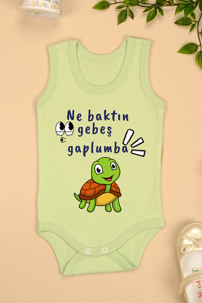 bebetospik Cotton Baby Gaplumba Printed Snap Bodysuit