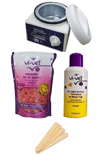 Vi-vet Pudralı Soyulabilir Ağda Seti, Makine, Granül Boncuk Ağda, Ağda Yağı
