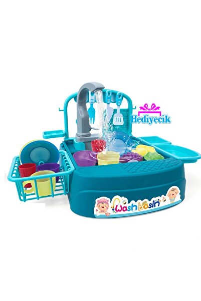 hediyecik Eğitici Modern Lavabo Mutfak Seti Çeşmeli Pembe Renk Yeni Ürün