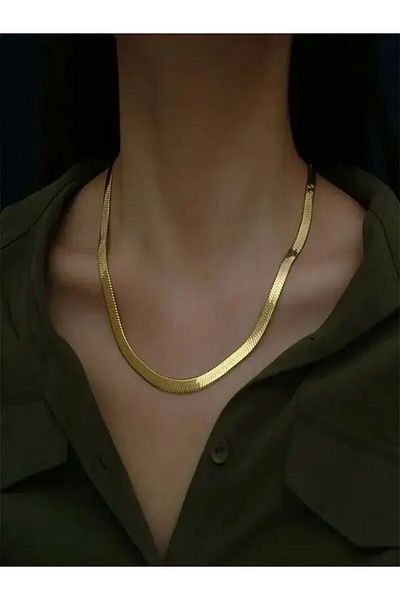 MODA ELF Unisex Italian Steel Chain Gold Necklace Anti-Tarnish 45 cm