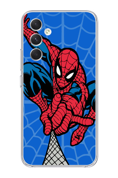 moonset Samsung Galaxy A54 Uyumlu Örümcek Adam Tasarımlı Baskılı Şeffaf Telef...