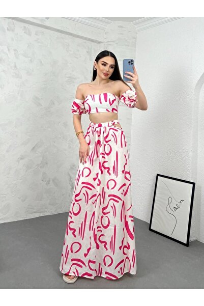 hipnoz butik Women's Linen Bustier Skirt Suit (Narrow Fit Original Visual)