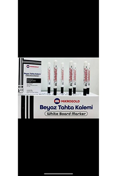 MİKROGOLD BEYAZ YAZI TAHTASI KALEMİ SİYAH RENK 12 ADET