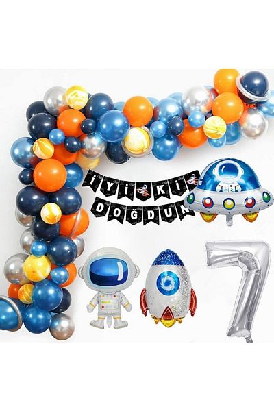 DÜVENCİ TİCARET Space Themed Stylish Birthday Set
