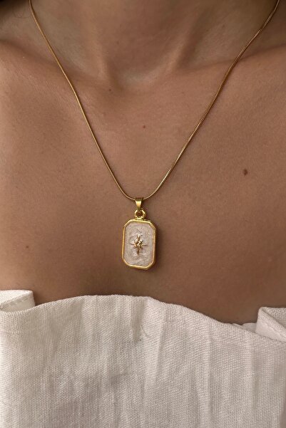 Okko Store Çelik Kuzey Yıldız Plaka Kolye