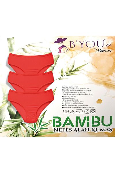 B'YOU life Red Bamboo Women's Panties - Pack of 3