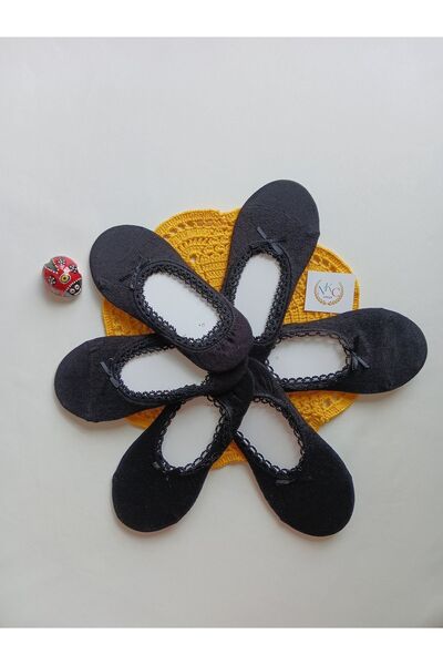 Butik جوارب راقصة الباليه سوداء اللون من القطن مكونة من 3 قطع للسيدات