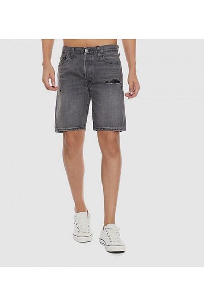 Levi's Men's Gray Plain Regular Fit Mid-Rise Shorts