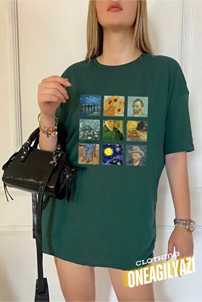 oneagılyazı Μπλουζάκι με πορτραίτο κολάζ Van Gogh Black Unixes