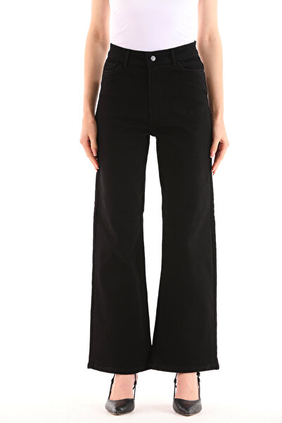 Livik Blugi negri cu talie super înaltă - cu picior lat, cu fermoar, blugi la...