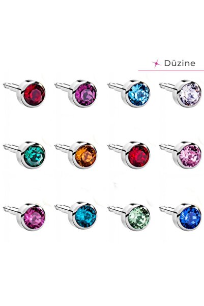 Janset Nina White Assorted Kulak Delme Küpesi - 1 Plaka 12 Adet Steril Orijin...