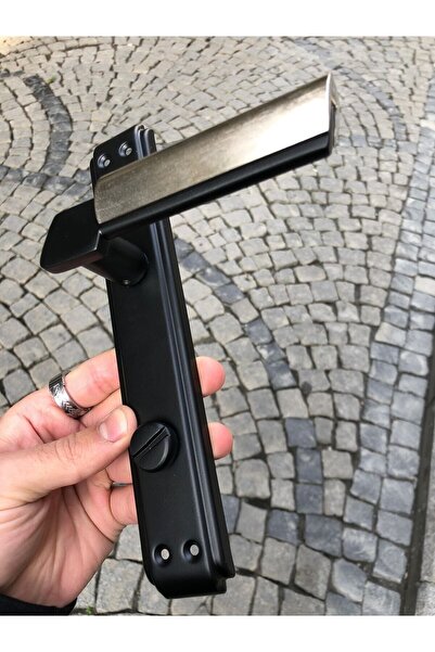 İyem Luxury Linda Mirrored Door Handle (WC - Bathroom) Matte Black - Satin Opening with Right Hand