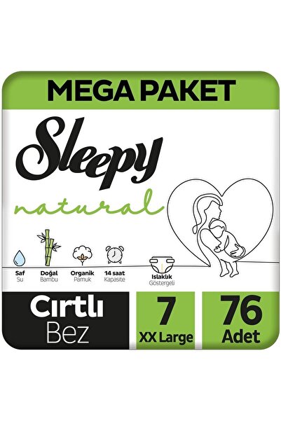 Sleepy Natural Mega Paket Bebek Bezi 7 Numara Xxlarge 76 Adet