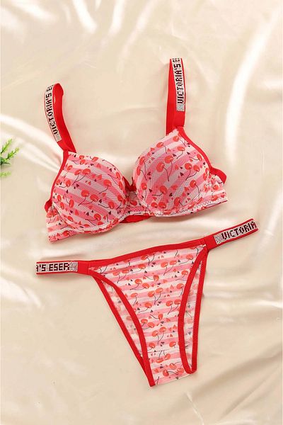 PİERLES Supported Stone Strap Bra Set