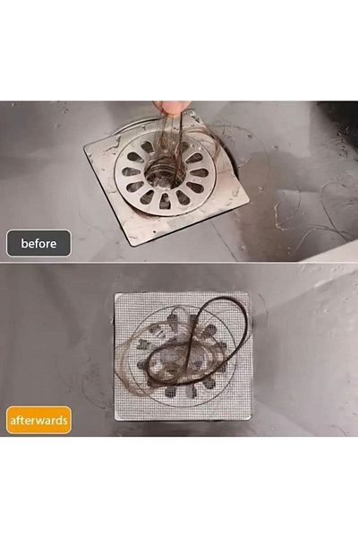 Single (10 Pieces) Disposable Adhesive Bathroom Drain - Hair Bristle Holder and Kitchen Garbage Separation Strainer