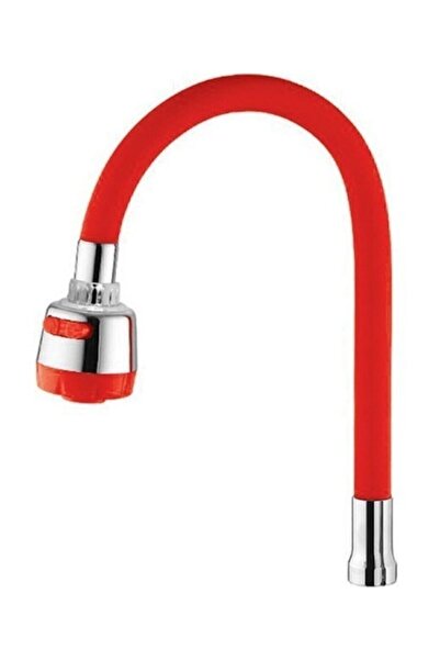 Marka Ticaret AVM صنبور مطبخ مرن حلزوني ملون من كوبار باللون الأحمر مع رأس متحرك