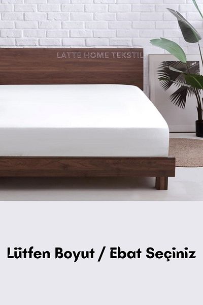LATTE TEKSTİL Λευκό βαμβακερό ύφασμα Terry - Μονό, Διπλό, Σεντόνια King Size