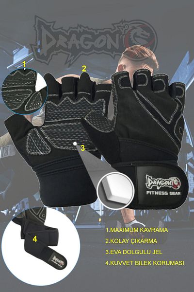 Dragondo Fitness Gloves Crossfit Weight Dumbbell Bodybuilding Weightlifting Cycling Body-Xl-Size