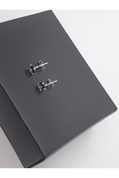 Set 925 Ayar Damgalı Gümüş (1 Çift) Zirkon Taşlı Yuvarlak Küpe