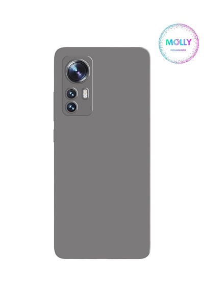 Molly Xiaomi Redmi NOTE 12S İçin Gri Liquid İçi Kadife Silikon Kılıf