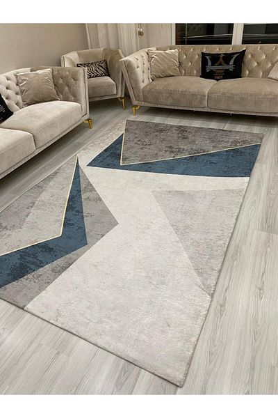 LİMAY Velvet Fabric Decorative Sponge Free Carpet Cover - Washable Practical Large Size 250cmx350cm