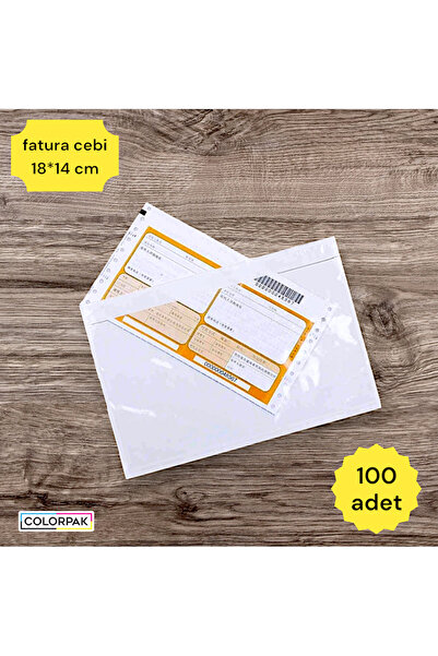COLORPAK Kargo Fatura Cebi (18x14 cm) yapışkanlı şeffaf (100 Adet)