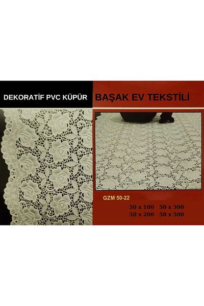 Başak Ev Tekstili Λευκό PVC Δαντέλα Runner - Κάλυμμα ραφιού και ντουλαπιού