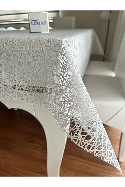 LİMAY 1. Grade PVC Yarn Patterned Non-Perforated Tablecloth - Erasable and Stain Resistant
