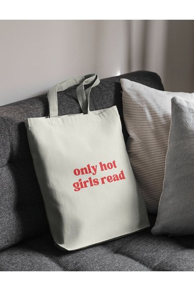 redame Only Hot Girls Read Minimalist Written Slogan Cloth Bag Tote Bag