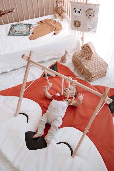DERY BABY Oyun Halısı- Ahşap Bebek Oyun Alanı Baby Gym -Ahşap Bebek Oyuncakları REYNARD