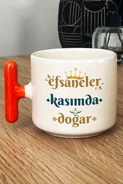 Hedizu Legends Are Born in November Mug Cup with t Handles Orange Scorpio Sign Birthday Gift
