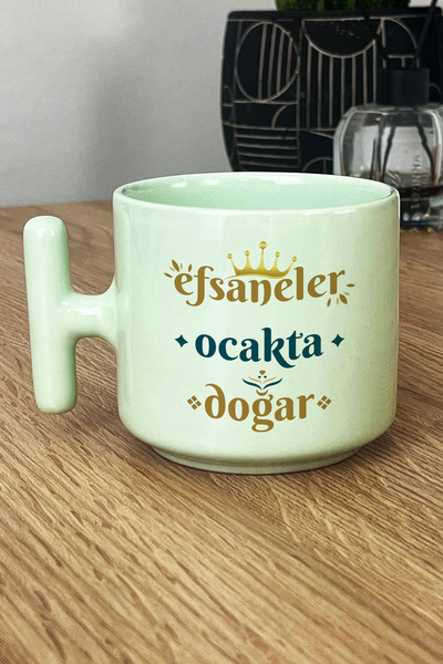 Hedizu Legends Are Born in the Hob Pastel T-Handle Mug Cup Green Capricorn Sign Birthday Gift