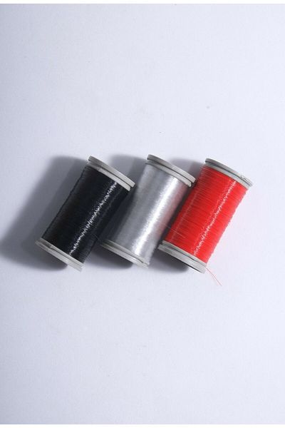 Eskişehir hobi sanat 3 τεμάχια 200 μέτρα Ghost Rope (ΣΥΝΟΛΟ 600 ΜΕΤΡΑ) 0,10 mm Σχοινί Κόκκινο Μαύρο Διαφανές