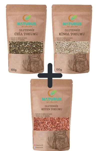 NATURUS Chia Kinoa Keten Tohumu Paketi Glutensiz 100g