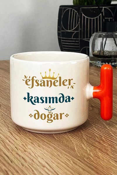 Hedizu Legends Are Born in November Mug Cup with t Handles Orange Scorpio Sign Birthday Gift