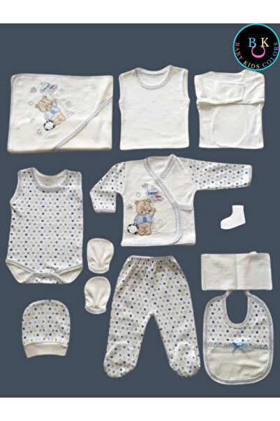 baby kids colors Yeni Doğan Çantalı Ayı Hastahane Çıkışı 10 parça Zıbın Seti