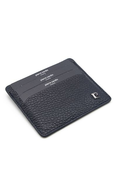 Pierre Cardin Unisex Navy Blue Leather Card Holder - Floater 046A38