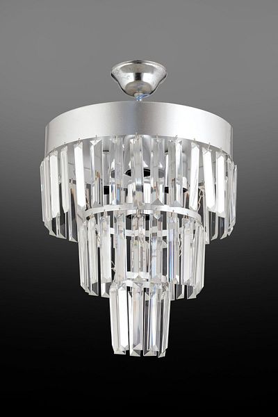 KARDELEN AYDINLATMA AVİZE Paris 3-Tier Chrome Crystal Stone Modern Chandelier of 30'