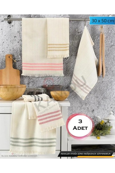 XAMANTHA 3'Lü Mutfak Kurulama Bezi, Gökkuşağı Mutfak Havlusu, 30X500 Cm Leke ...