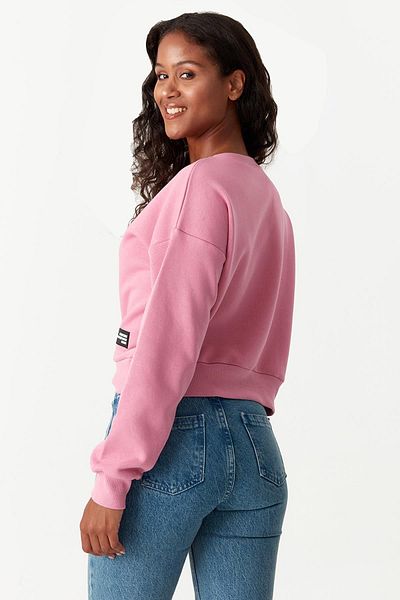 Select Moda Women's Pink Crop Sweatshirt