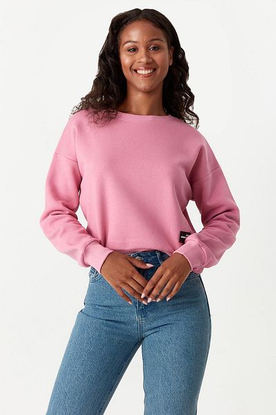 Select Moda Women's Pink Crop Sweatshirt