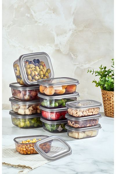 Vienev Peggy 12-Piece Rectangular Storage Container Shallow 4x(400 ML, 670 ML, 1200 ML)