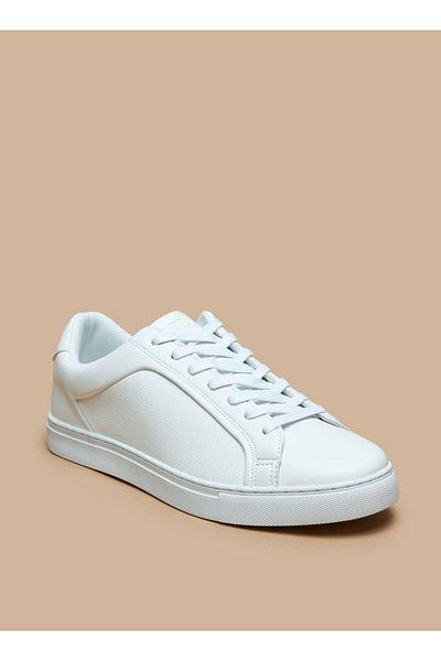 LBL by Shoexpress Solid Low Ankle Sneakers with Lace-Up Closure