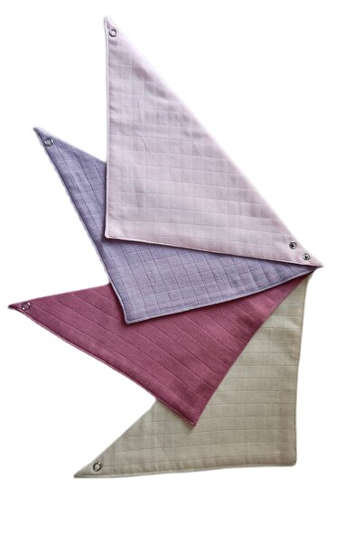 Hubb 4 قطع من قماش الموسلين القطني المريلة، وشاح طوق، مريلة طعام للأطفال