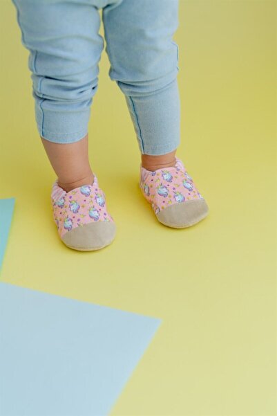 First Step Pamuk Astarlı Kaydırmaz Taban Patik-unicorn-f-834