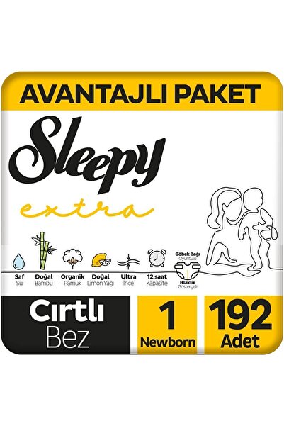 Sleepy Extra Günlük Aktivite Avantajlı Paket Bebek Bezi 1 Numara Yenidoğan 19...
