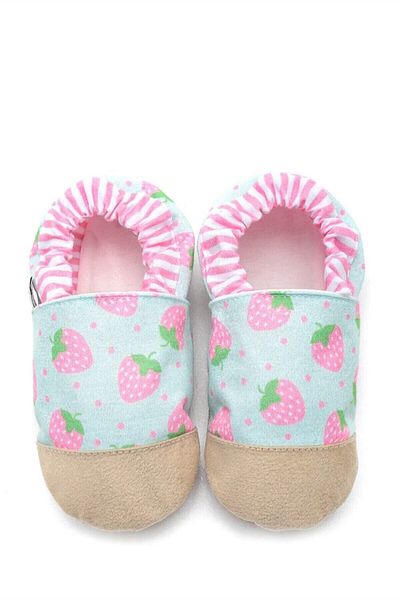First Step Cotton Lined Non-Slip Sole Booties-strawberry-f-830