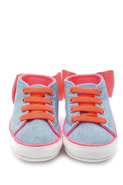 First Step Phosphorescent Ribbon Booties Pink