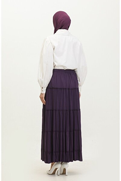 Gelince Afitap Large Size Viscose Skirt - Layer Long 3223