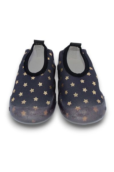 First Step Pantofi de mare pentru copii Black Star Leaf - Talpă anti-alunecare F-7051